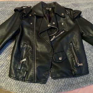 Leather ruffle shoulder